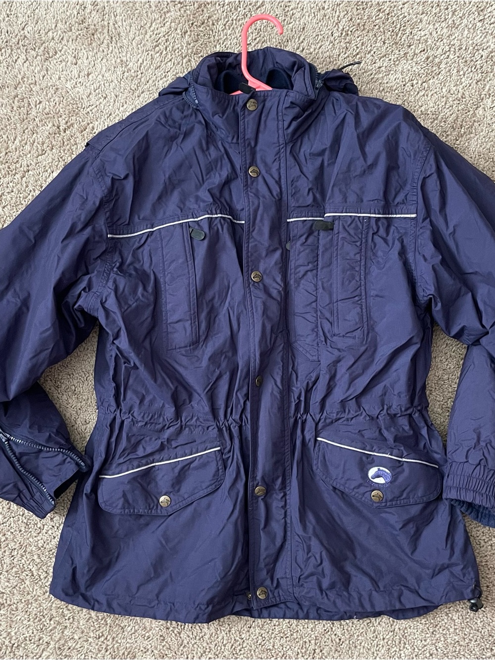 Riding Sport Navy Blue Equestrian Horseback‎ Riding Convertible 4-in-1 Barn Coat